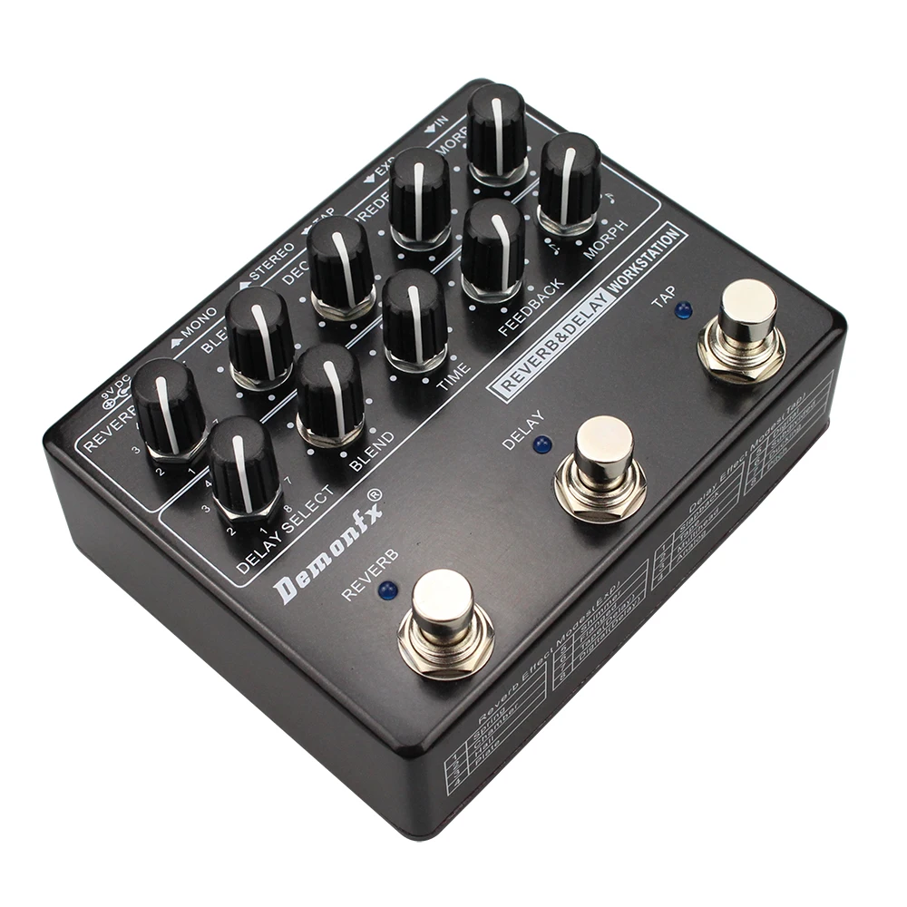 Demonfx Neues, hochwertiges Reverb Delay Workstation Gitarreneffektpedal Multi-Effekte 8-Modelle zur Auswahl Image