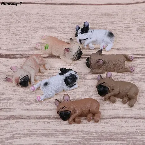 Französisch Bulldogge schläfrig Corgis Hund Spielzeug Action figuren Landschaft Dekor Tiere Puppen