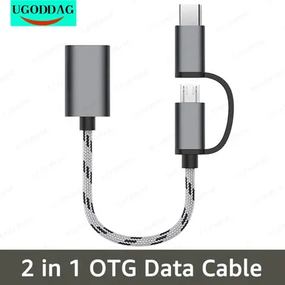 2 in 1 OTG Adapter Typ C Micro USB Zu USB 3,0 Adapter Kabel USB-C Daten Transfer Kabel für Xiaomi Image