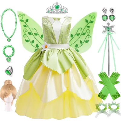 Tiana Kostüm Mädchen Dress Up Prinzessin Mädchen Cosplay Rollenspiel Party Kostüme Kinder Ärmellose Karneval Prinzessin Kleider Image