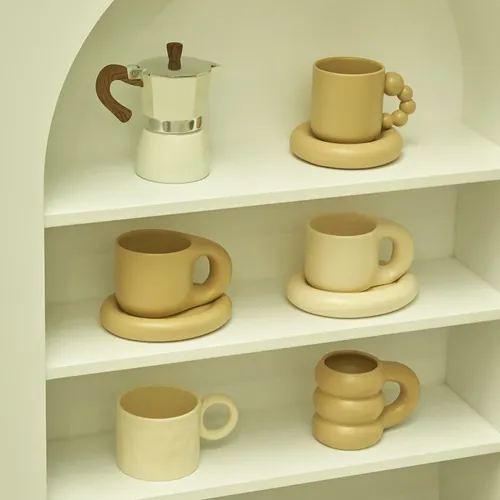 Floriddle Keramik Becher mit Untertasse Kaffee Tassen und Untertassen Hause Büro Tee Tasse Kaffee