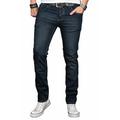 Slim-fit-Jeans ALESSANDRO SALVARINI "ASLuca" Gr. W38 L36, Länge 36, blau (as047) Herren Jeans Slim Fit