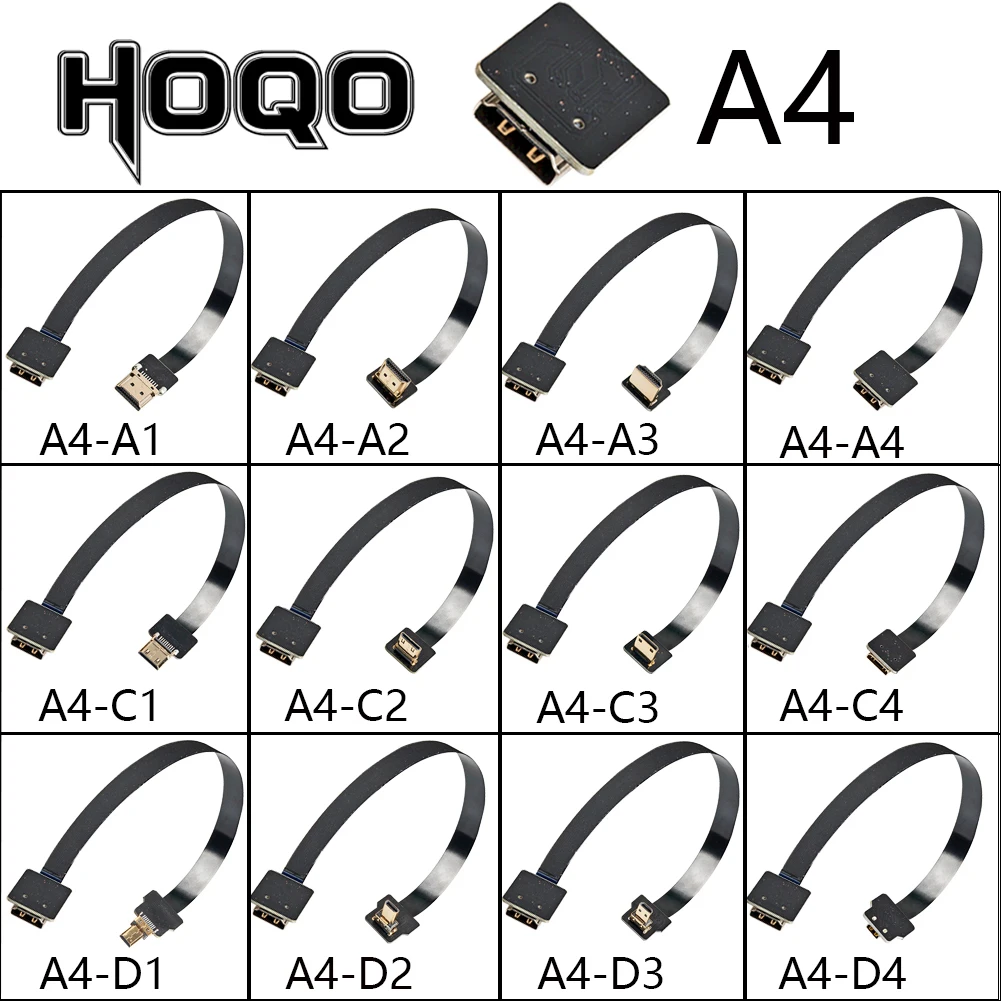 A4 flexible HDMI-kompatibel FFC Fpv Ultra Dünne Micro HDMI Buchse A4 flache Kabel kabel zu HDMI Mini 90-grad Micro Stecker FPC Image