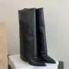 Winter Lange Stiefel Für Frauen Mode Slip Auf Platz Ferse Über die Knie Hohe Stiefel Winter Schuhe Damen Elegante Mordern Booties