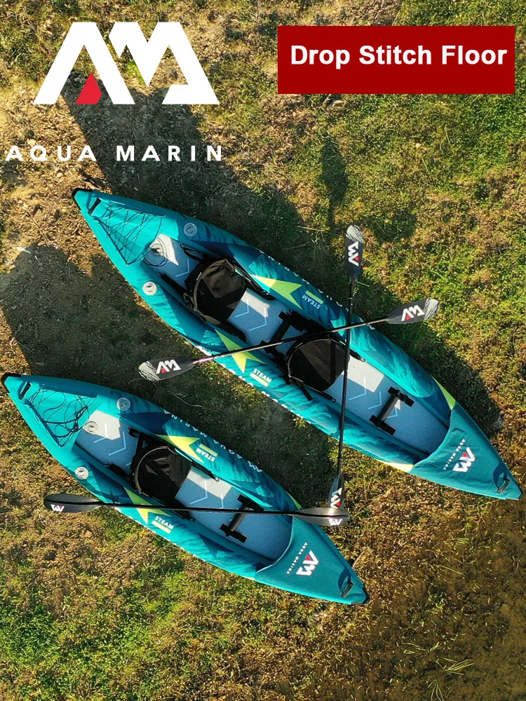 AQUA MARINA STEAM aufblasbares Kajakboot 10'3"/13'6" Drifting aufblasbares Paddle Board Kanufahren 1 2-Personen-Floß-Gummiboot PVC