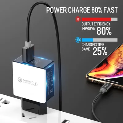 Universal 5V 3A 9V 2A 18W Schnell Ladegerät 3,0 Schnelle Ladegerät USB Wand Ladegerät für iPhone für