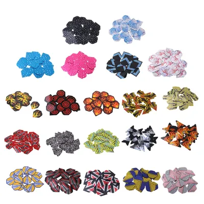 MagiDeal 20 stücke Dart Flüge Standard Geometrische Muster Darts Flüge Protektoren für Stahl/Weiche Spitze DIY Darts Zubehör Image