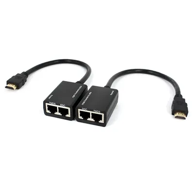 Über RJ45 CAT5e CAT6 UTP LAN Ethernet HDMI-kompatibel Extender Repeater 1080P FHD 3D 100ft(30M)