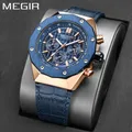 Megir Marke Luxus Polygon Gehäuse Chronograph Quarzuhr für Männer Mode lässig Business Armbanduhren