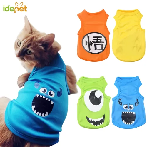 Haustier-Katzenkleidung für Katzen Sommerweste T-Shirt Hunde- und Katzenkleidung Kostüm für