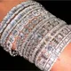 Trendy Labor Diamant Armband Armreif Weiß Gold Gefüllt Bijou Party Hochzeit Armbänder Für Frauen