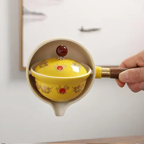 360 grad Keramik Teekanne Handheld Teekanne Exquisite Tee-Set Seite Griff Tee Wasserkocher Teekanne