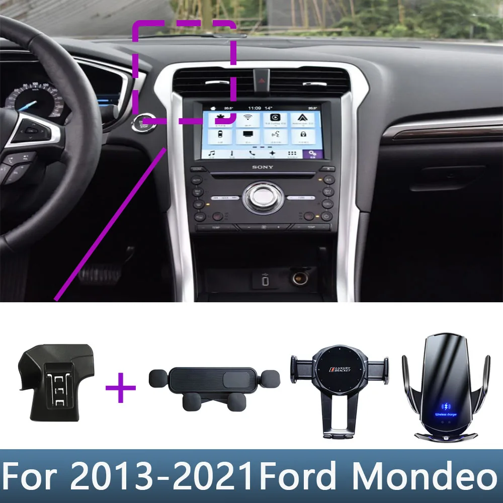 Für Ford Mondeo 2013 2014 2015 2016 2017-2021 Auto Telefon Halter Spezielle Feste Halterung Basis Drahtlose Lade innen Zubehör Image