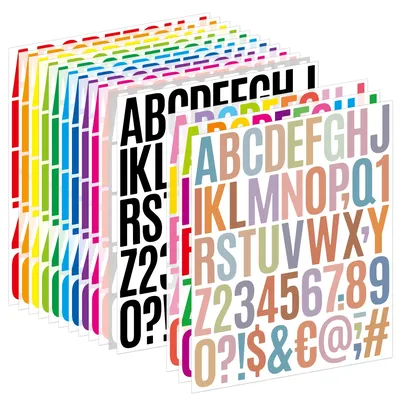50 stücke/Blatt 2 Zoll bunte Alphabet Aufkleber Vinyl selbst klebende Buchstaben, Zahlen Aufkleber Image