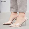 Kcenid Hohe Qualität Transparente Pumps Plexiglas High Heels Sexy Damen Schuhe Spitz Slip Auf Hochzeit Party Pumpen Frauen Schuhe