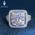 Houtros 2/3ct Moissan ite Verlobung ringe für Frauen Sterling Silber Quadrat großen Diamant Ehering