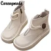 Einzelnen Boot Kurze Stiefel mit Großen Kopf und Dicke Sohle Original Hand Genäht Casual mori Frauen Vintage Echtem Leder stiefel, 3 farbe