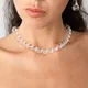 Schwarze Achat Stein Perlenkette für Frauen transparente Kugel Magnet verschluss Halskette