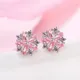 Koreanische leichte Luxus rosa Kirschblüte Zirkon Ohrringe für Frauen süße Kristall blume Strass Ohr