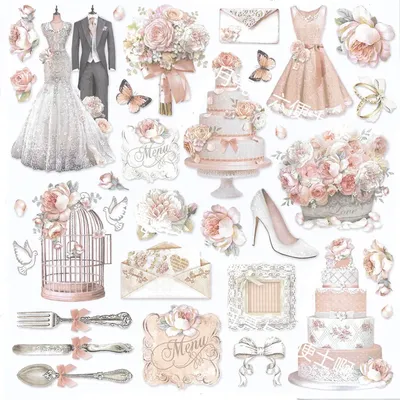 33 Teile/paket Vintage Hochzeit Aufkleber DIY Handwerk Scrapbooking Album Junk Journal Dekorative Aufkleber Image