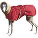Waterproof Dog Winter Jacket with Turtleneck Scarf Pets Cold Weather Coats with Soft Warm Fleece Lining Red Chest:25-34 Back Length:27.5
