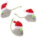 3pcs Cat Toys Soft Plush Xmas Mouse Kitten Toys Stuffed Christmas Mouse Toys