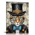 HOMICOZI Victorian Steampunk Decor - Steampunk Wall Art Prints Gothic Steampunk Animals Posters Vintage Dictionary Steam Punk Goth Pictures for Living Room Home Bedroom Decorations