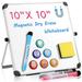 Goilinor 10 x 10 in Dry Erase Board Double Sided Desktop Standing White Board Tabletop Message Board Reminder for School Home Office