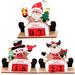 3PCS Wooden Santa Claus Calendar Decoration Office Desktop Decoration Children s Christmas Gift (Santa Claus + Snowman + Elk)