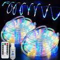 39Ft 100LED Rope Lights Outdoor USB Powered Clear Tube String Lights with 8 Modes Waterproof Indoor Outdoor LED Rope Lighting for Deck Garden Pool Patio Wedding Xmas Decorations Warm White