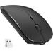 New Ultra Thin Wireless Mouse 2.4G Silent Laptop Mouse with Nano Receiver Ergonomic Wireless Mouse for Laptop Portable Mobile Optical Mouse (Black) for Laptop PC Computer Notebook Mac