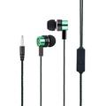 with Microphone Headphones Hifi Stereo Noise Isolating Ergonomic Sport Earphones Headphones Plug in Green