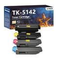 TK5142 TK-5142 Toner Cartridge Compatible for Kyocera TK 5142 TK 5143 Toner Can Be Refilled Work for Kyocera ECOSYS M6030cdn M6530cdn P6130cdn Printers 4 Pack(KCMY)