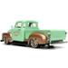 1953 Chevrolet 3100 Pickup Truck Light Green and Gold Metallic Rusty s Garage with Extra Wheels Just Trucks Series 1/24 Diecast Model Car by Jada