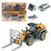 Holloyiver Die-cast Forklift Truck Toys Engineering Vehicle Fork Truck High Detail Construction Vehicles Model Collection Forklift Decoration Toy Gift for Kids (With Replaceable Fork Heads )