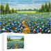 Coolnut Wooden Jigsaw Puzzles 1000 Pieces Road Through The Flower Field Painting Educational Intellectual Puzzle Games for Adults Kids 29.5 x 19.7