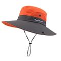 Kaola Anti-UV Patchwork Color Adjustable Straps Sun Hat Wide Brim Panama Hunting Fishing Sun Hat Outdoor Supplies