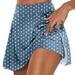 GUIGUI Women s Mini Skirt Womens Casual Prints Tennis Skirt Yoga Sport Active Skirt Shorts Skirt Casual Flowy Skirt(Blue Size-2XL)