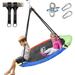 PRINIC 43 700LBS Saucer Tree Swing for Kids Waterproof Flying Saucer Swing with Swivel Hanging Straps Adjustable Ropes Round Mat Spinner Swing for indoor/playground swing set