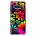 MUNDAZE Samsung Galaxy S10e Shockproof Clear Hybrid Protective Phone Case Neon Rainbow Glow Colorful Abstract Flowers Floral Cover