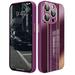 Mobile Phone Case for iPhone 12 Pro Luxury Premium PU Leather Vertical Central Stripe Shockproof Anti-fingerprint Anti-slip Ultra Slim Case Cover for iPhone 12 Pro Plumcolor