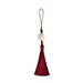 1pc Phone Case Pendant Chinese Style Retro Bodhi Lotus Tassel Decor Phone Cover Bag Hanging Ornament (Red)