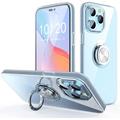 Case for iPhone 14 Pro Clear Body Soft TPU Shockproof Case with 360 Degree Rotation Ring Kickstand(Work with Magnetic Car Mount) for iPhone 14 Pro Case 6.1 inch Clear