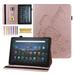 Allytech Fire Max 11 2023 Case Slim Fit PU Leather Butterfly Embossed Pencil Holder Multi Angle Viewing Stand Protective Shockproof Protective Case for Amazon Kindle Fire Max 11 13th Gen - Rosegold