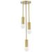 Adams 6" Wide 3 Light Aged Brass Pendant