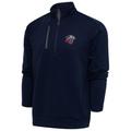 Men's Antigua Navy/Pewter Liberty Flames Big & Tall Generation Quarter-Zip Pullover Jacket