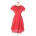 Zara Casual Dress - Mini: Red Print Dresses - Women's Size Small