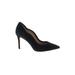 Ann Taylor Heels: Pumps Stiletto Cocktail Black Solid Shoes - Women's Size 6 1/2 - Pointed Toe