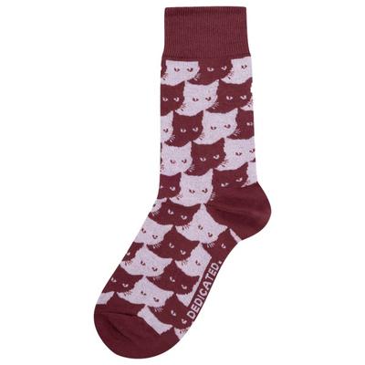 DEDICATED - Socks Sigtuna Pepita Cats - Multifunktionssocken 36-40 | EU 36-40 rot Image