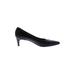 Salvatore Ferragamo Heels: Pumps Kitten Heel Work Black Print Shoes - Women's Size 10 1/2 - Pointed Toe